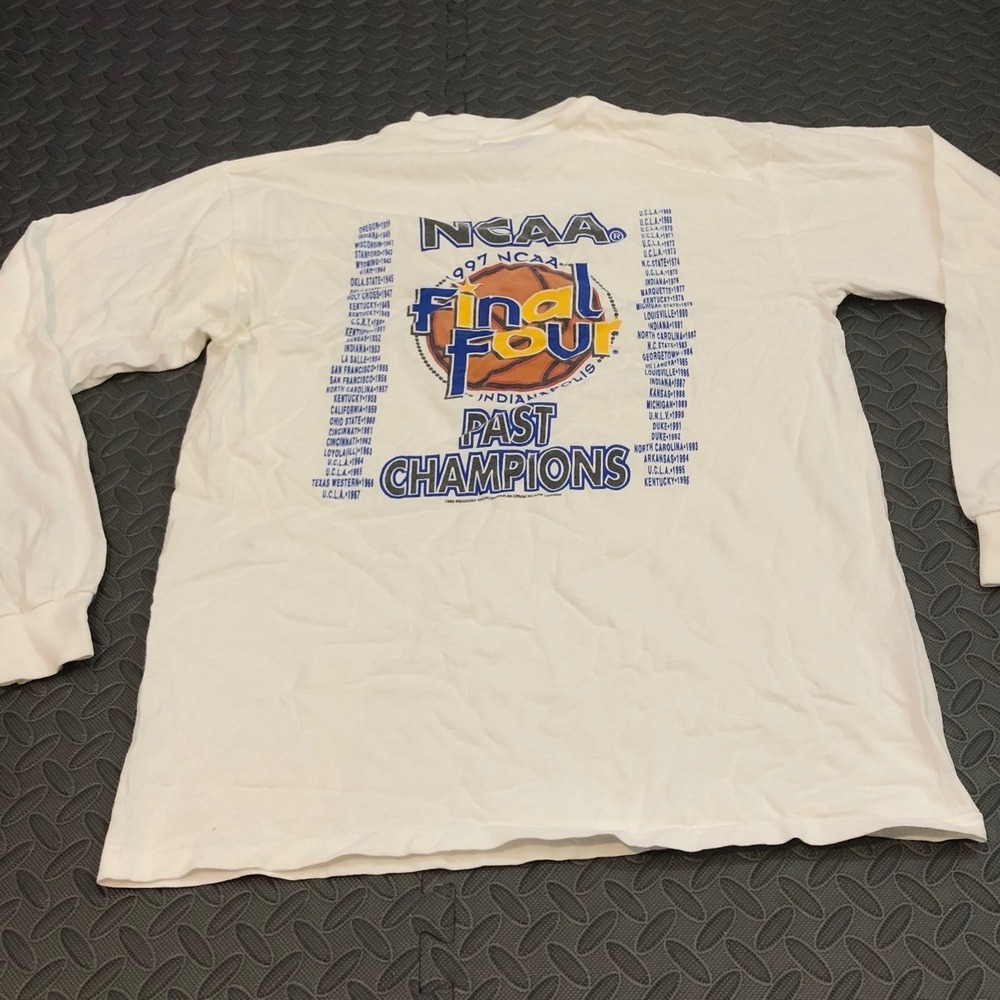 Vintage 1997 NCAA Final Four Past Champions Long Sleeve Shirt Mens L White